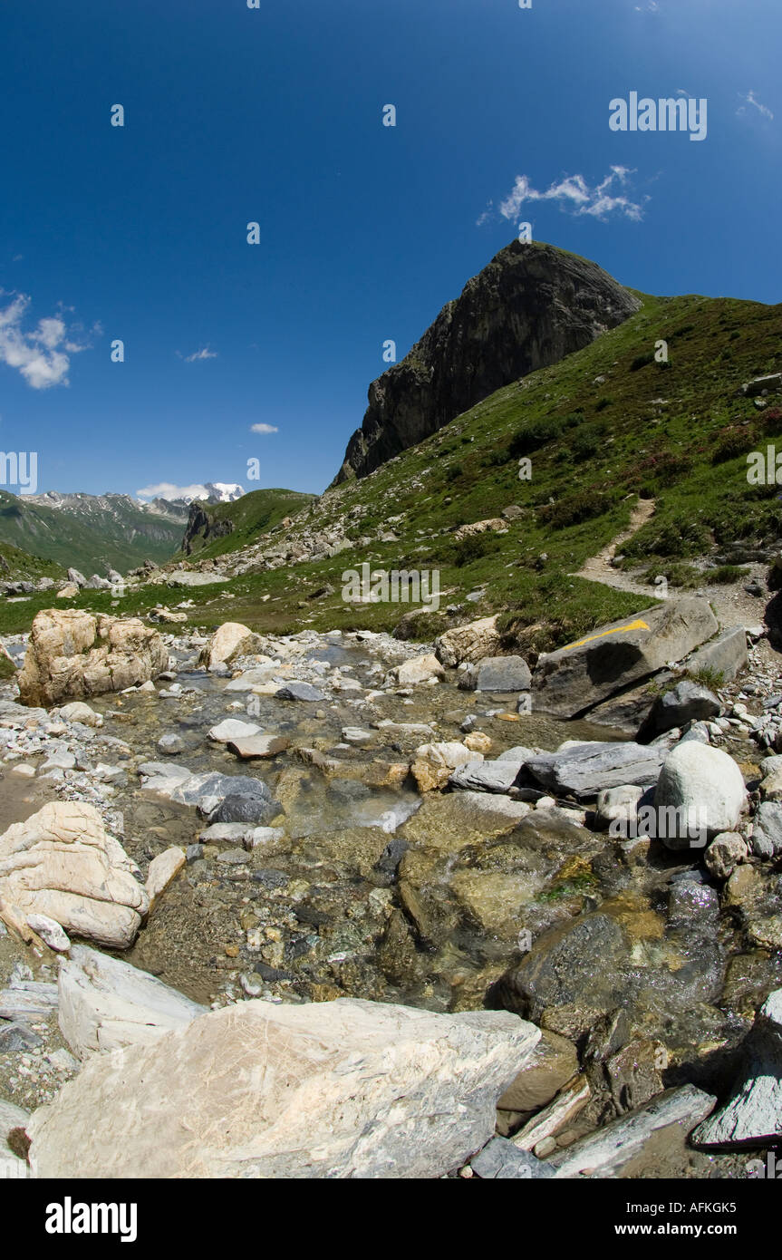 The Combe de la Neuva and Rau de la Neuva river, Beaufortain, French alps  Stock Photo - Alamy