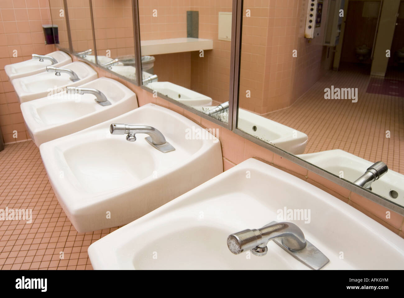 Public Restroom Sinks Stock Photo 13970311 Alamy