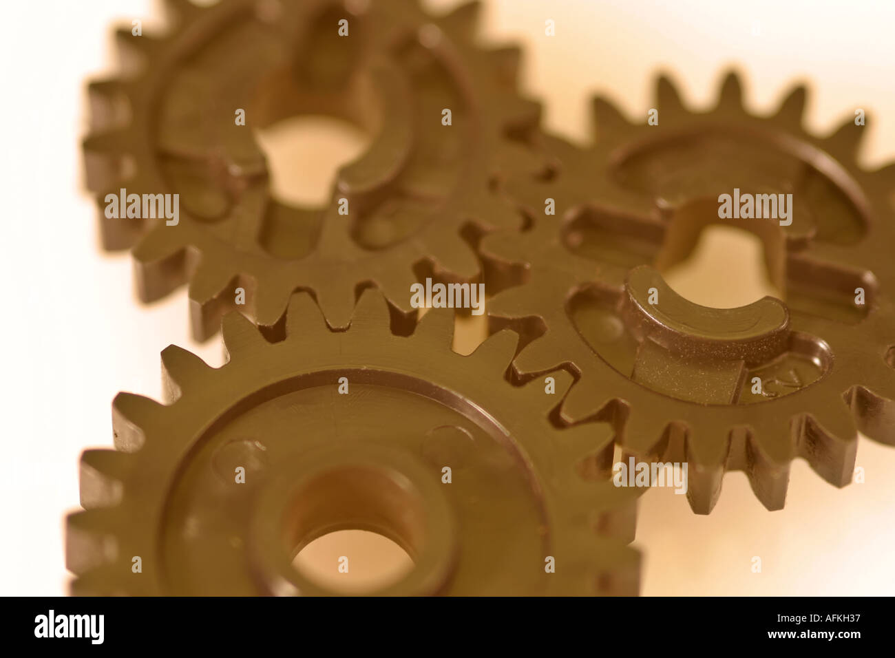 3 gears or cogs Stock Photo
