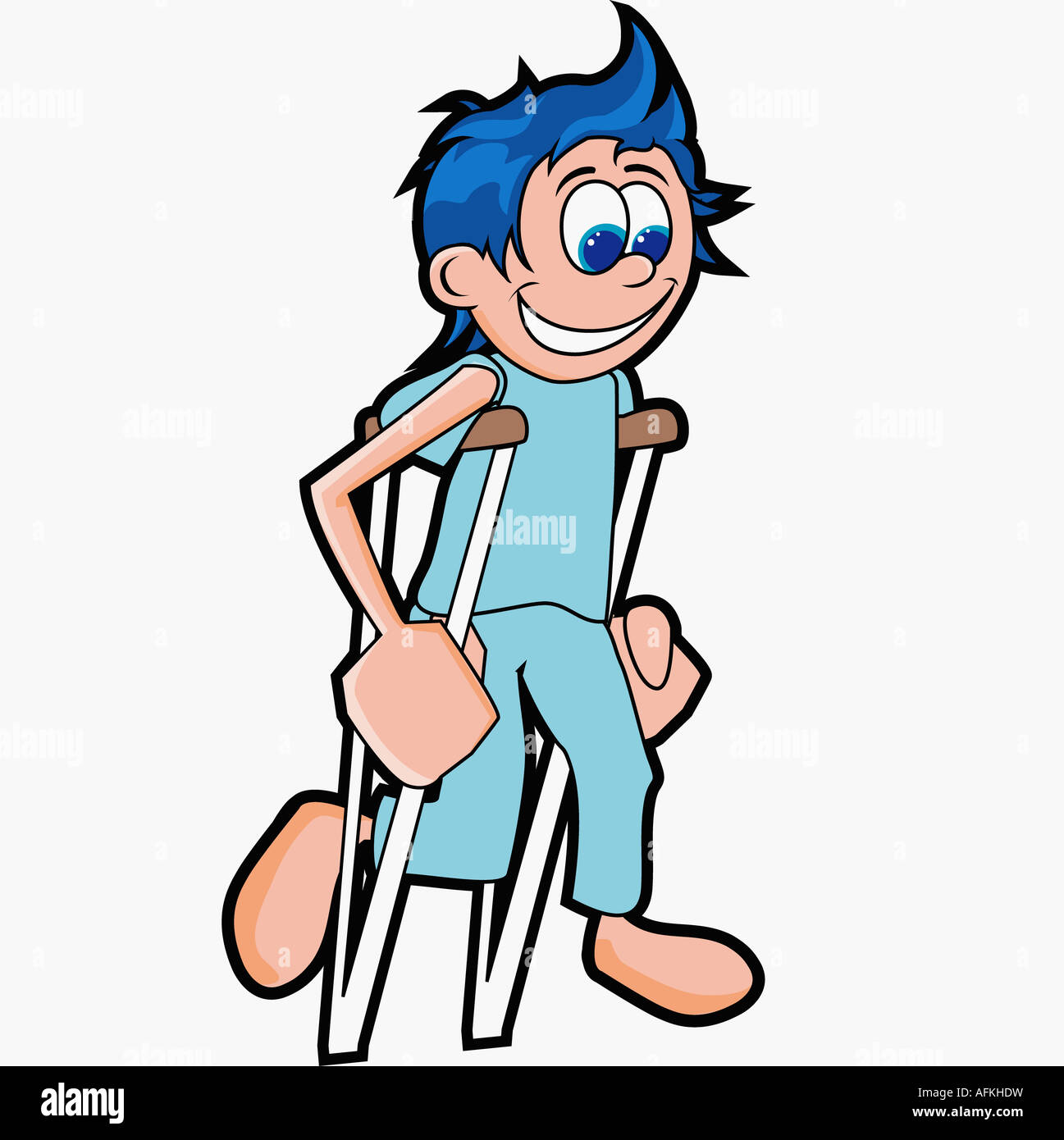 Patient walking on crutches Stock Photo Alamy