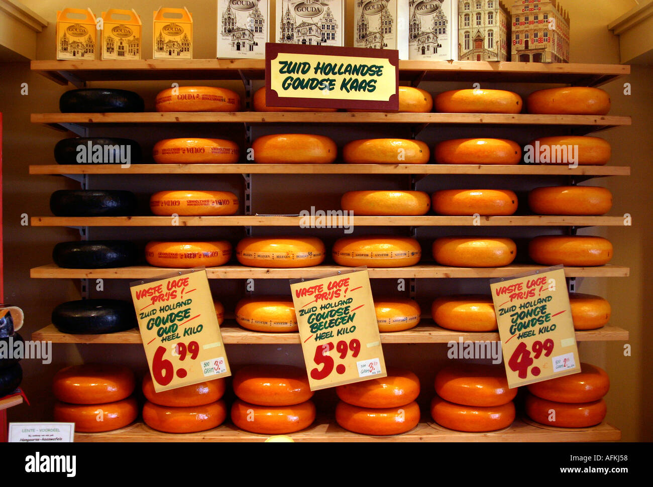 Netherlands Gouda Cheese Shop Stock Photo Alamy