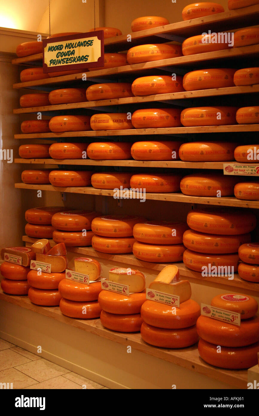 Netherlands Gouda Cheese Shop Stock Photo Alamy