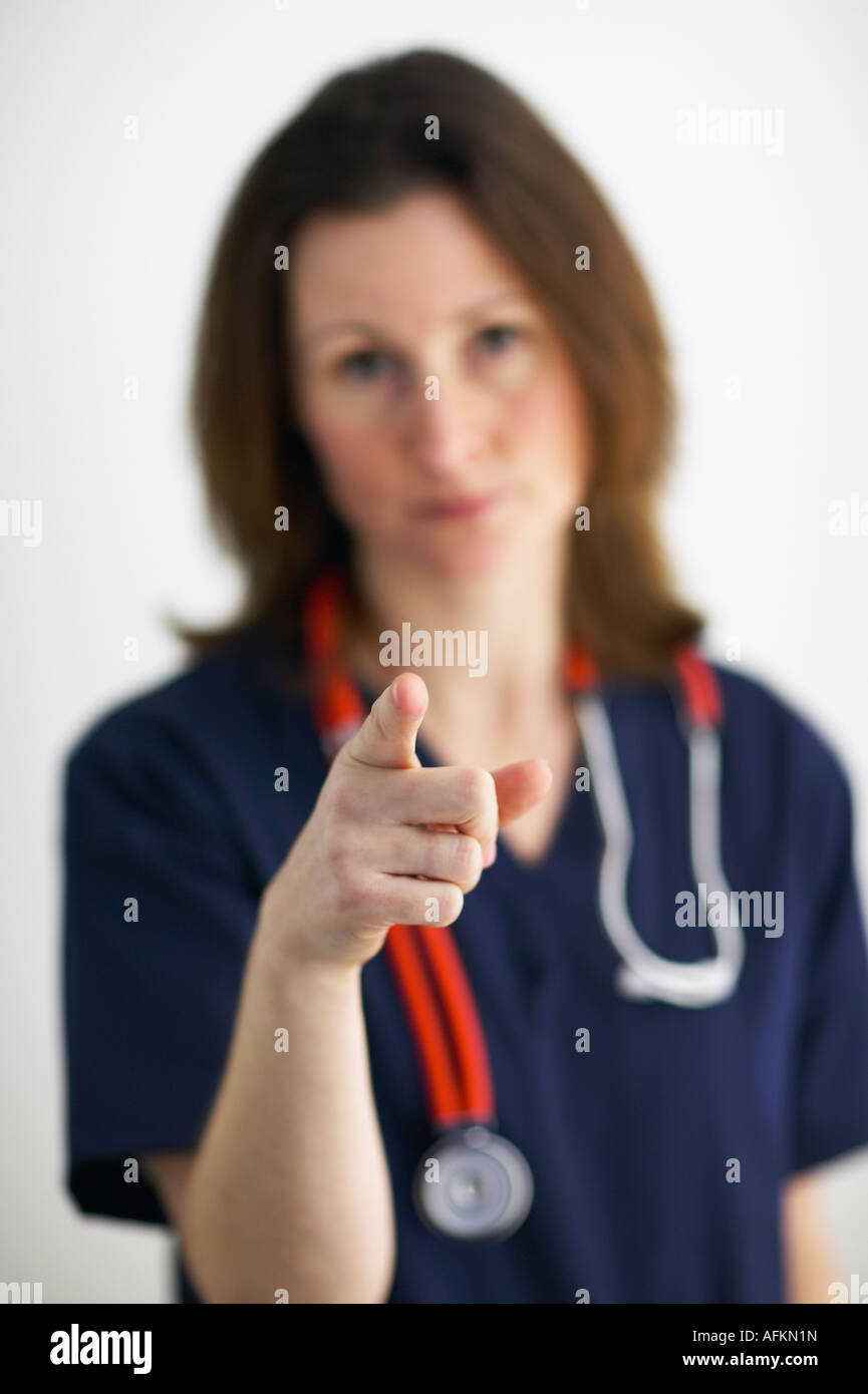 Woman in blue medical scrubs hi-res stock photography and images - Alamy