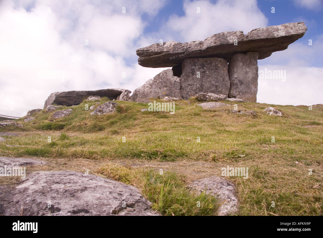 Poulabrone Dolmen Neolithic wedge tomb on the Burren National Park County Clare Ireland Stock Photo