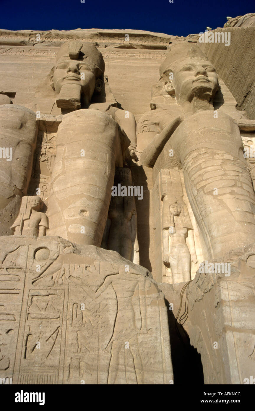 Egypt Abu Simbel Two Of The Four Giant Statues At Ramses ii Temple