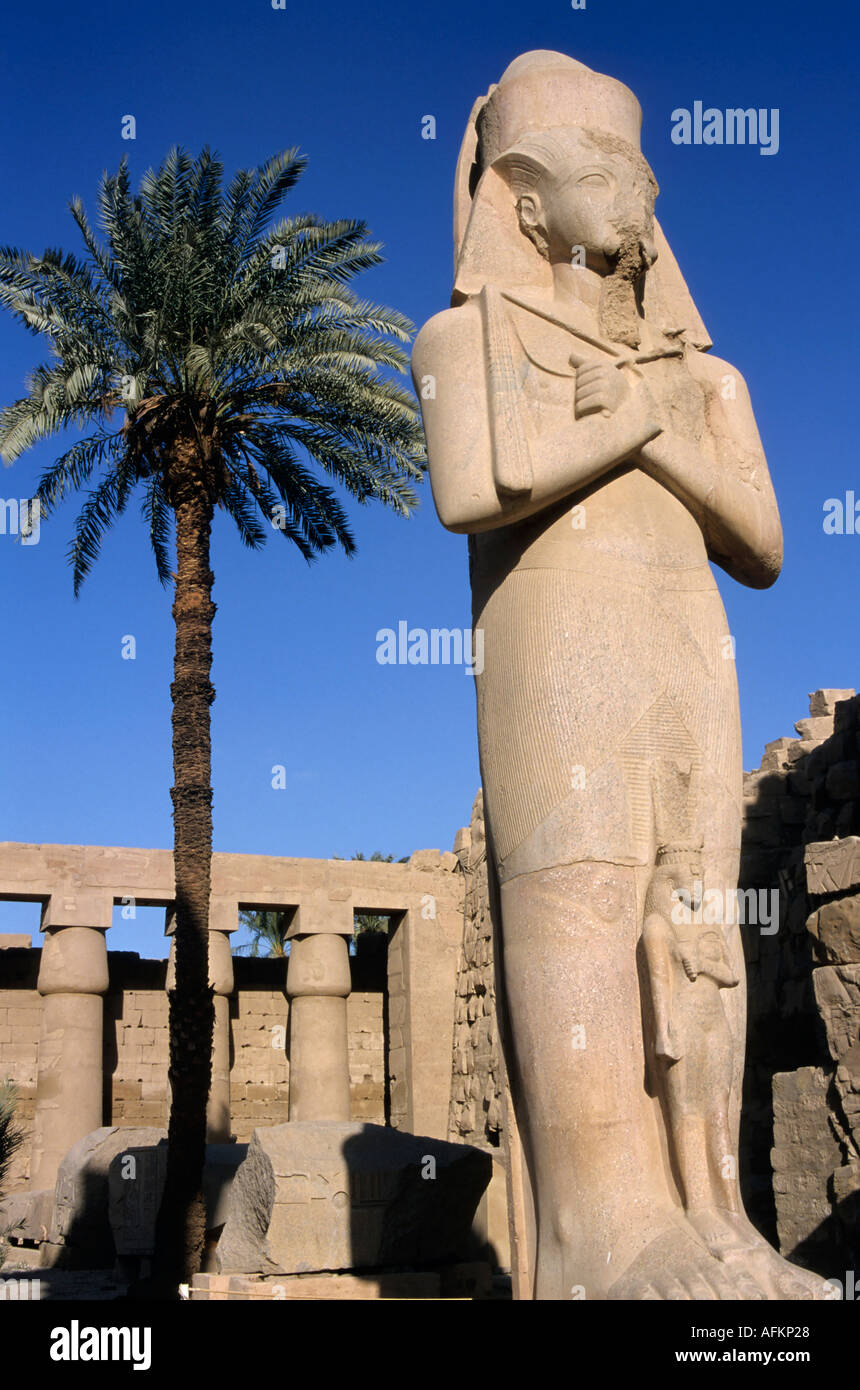 Majestic statue of Ramses II at Karnak Temple, Luxor, Egypt. Stock Photo