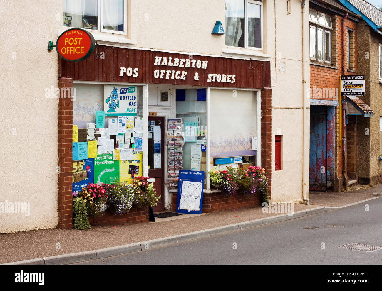 Small post office and local shop Halberton, Devon UK Stock Photo