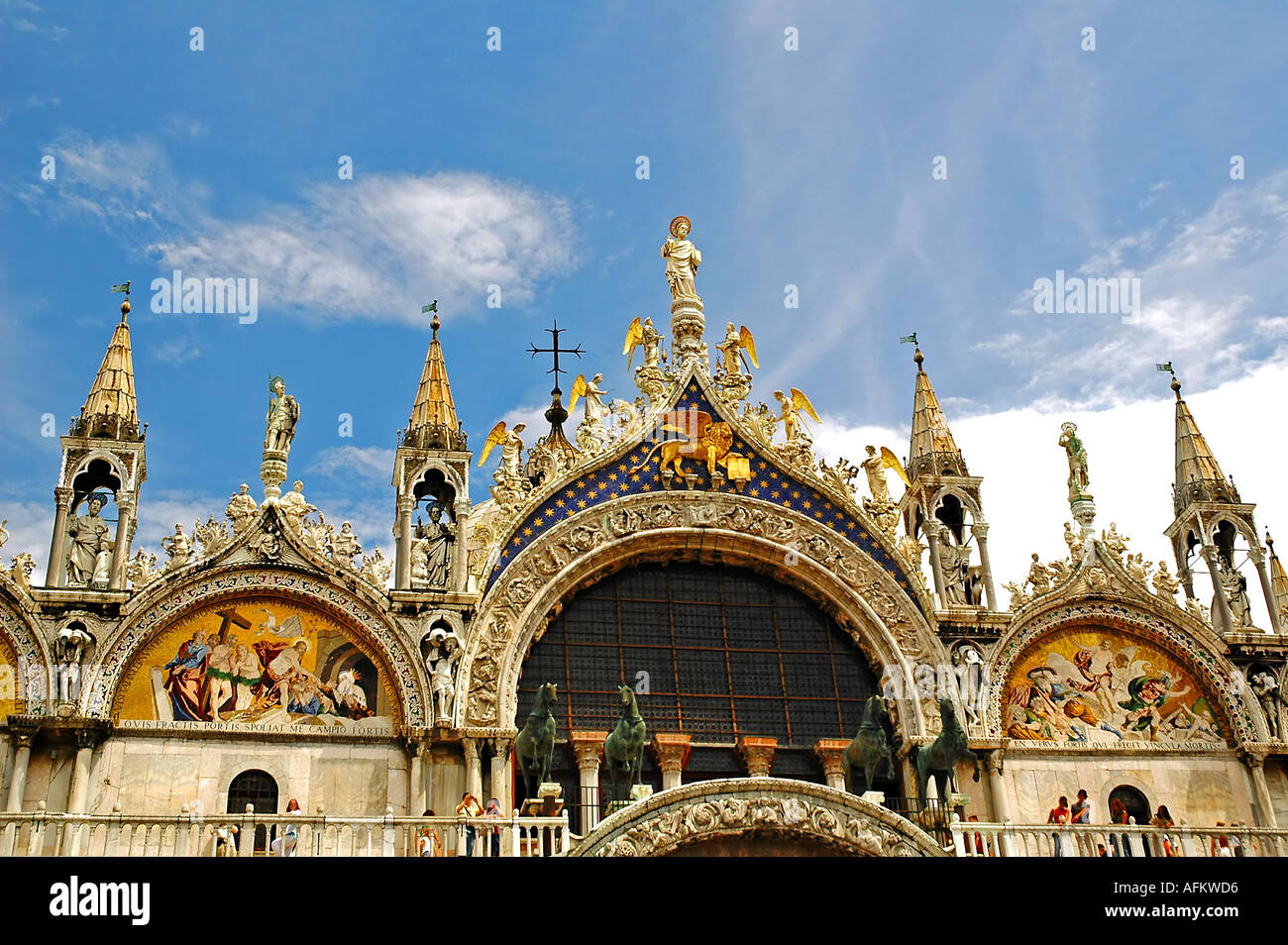 St. Mark's Cathedral Spires, Venice Italy Stock Photo