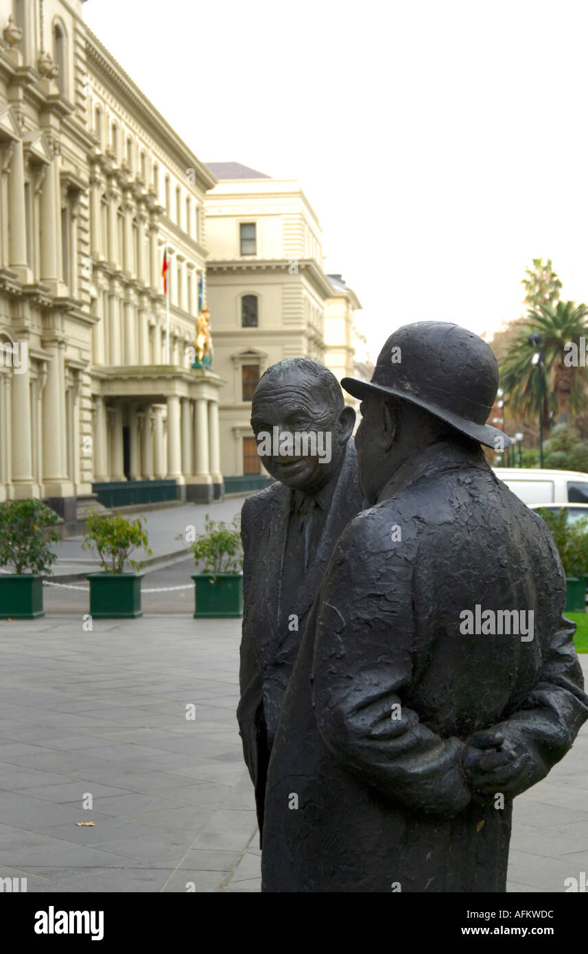Statues of former Victoria Premiers outside State government offices