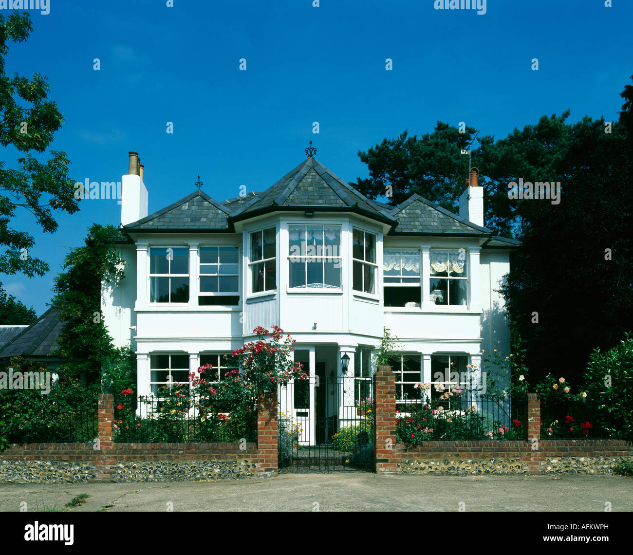 Large white Edwardian house Stock Photo