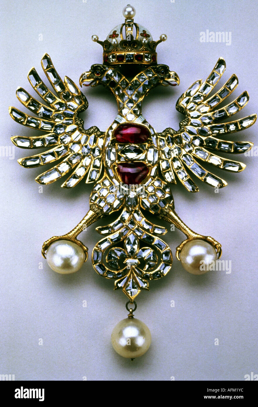 jewelry, pendant in eagle shape, possession of Duchess Anne of Bavaria, Uper Italy, circa 1550, Stock Photo