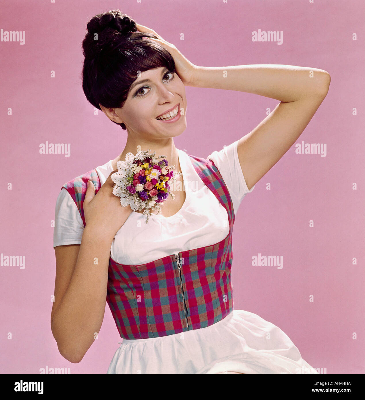 fashion, traditional costume, young woman in Dirndl, 1960s 