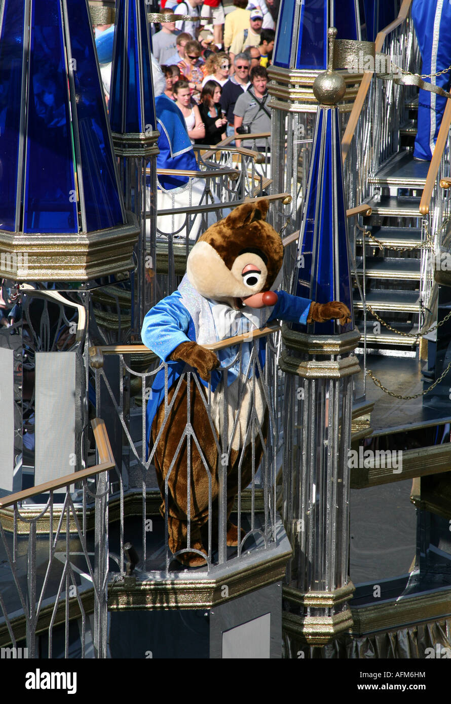Disney characters on a Magic Kingdom afternoon parade at Orlando Florida Stock Photo