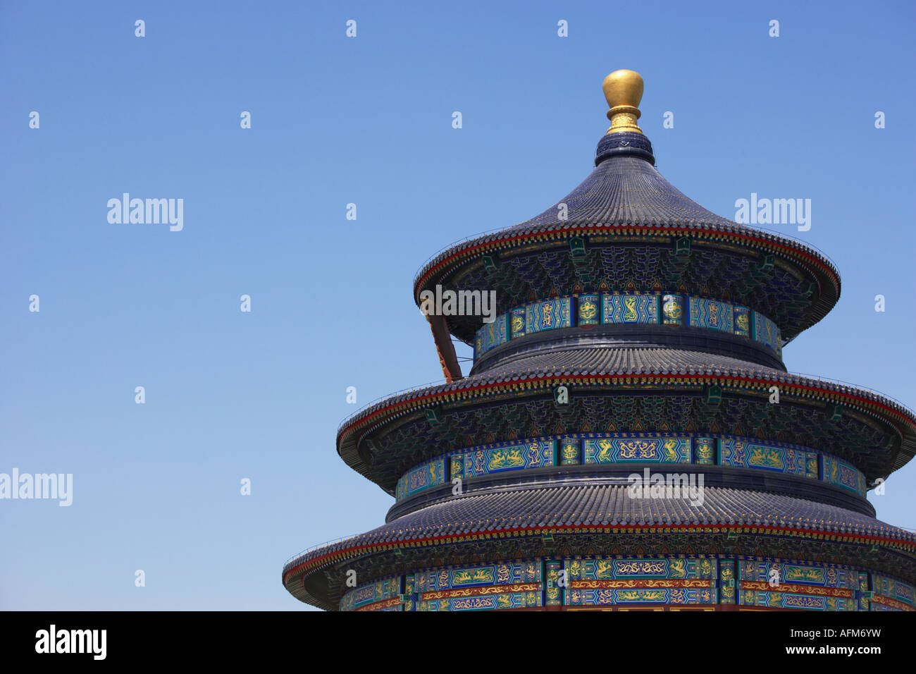 China Beijing Temple of Heaven (Tiantan Gongyuan) Park Hall of Prayer for Good Harvests Stock Photo