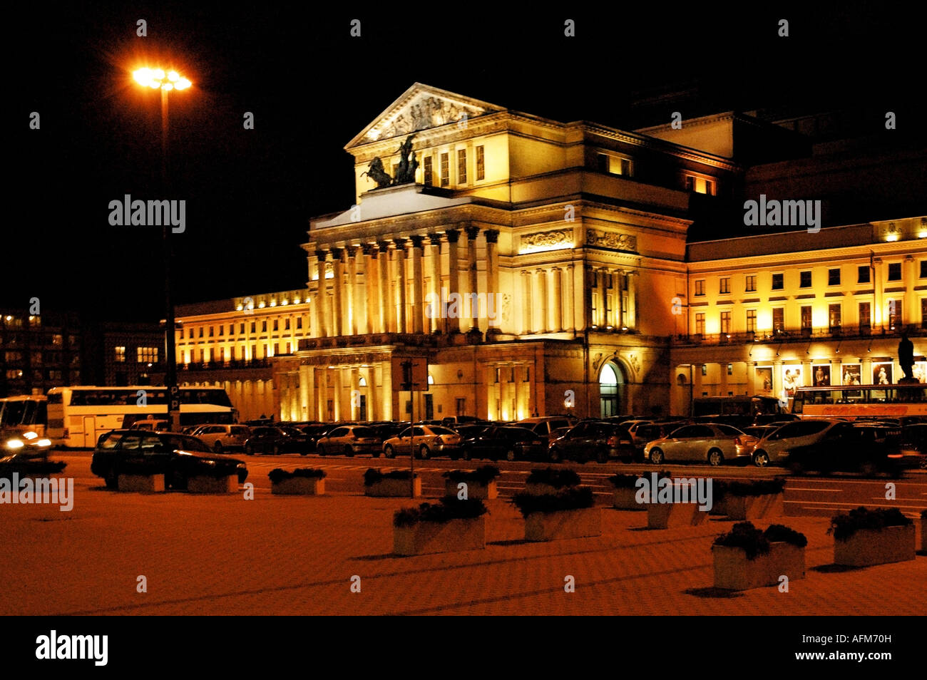 Teatr Wielki - Polish National Opera, Warsaw at night, Warszawa, Poland, Polska Stock Photo