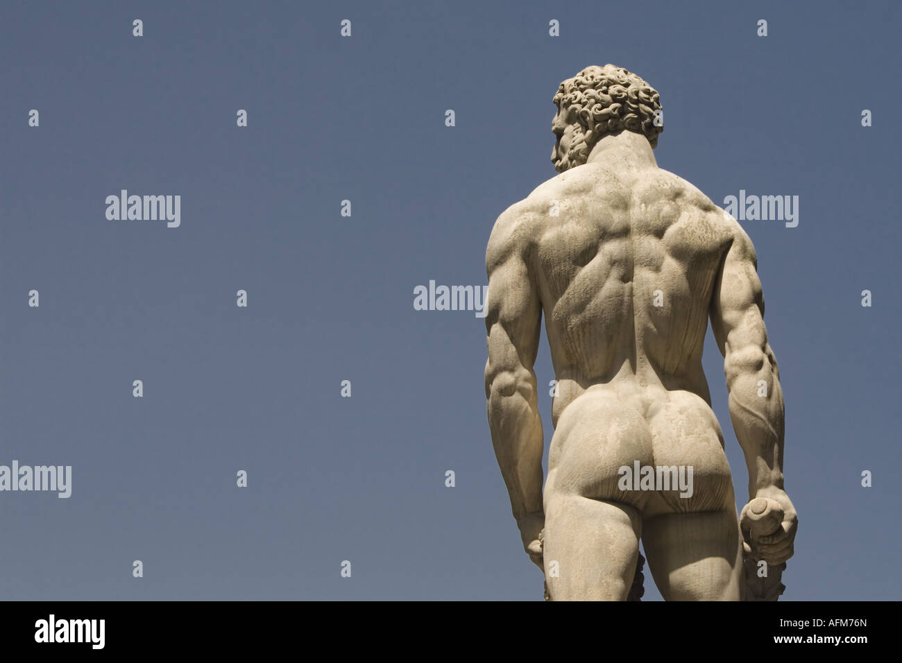 Detail of the marble group of Hercules and Cacus (completed in 1534) in ...