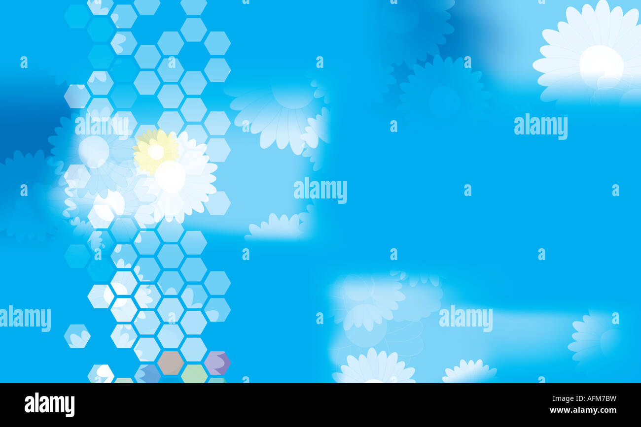 floral abstract blue design with plenty of copy space Stock Photo - Alamy