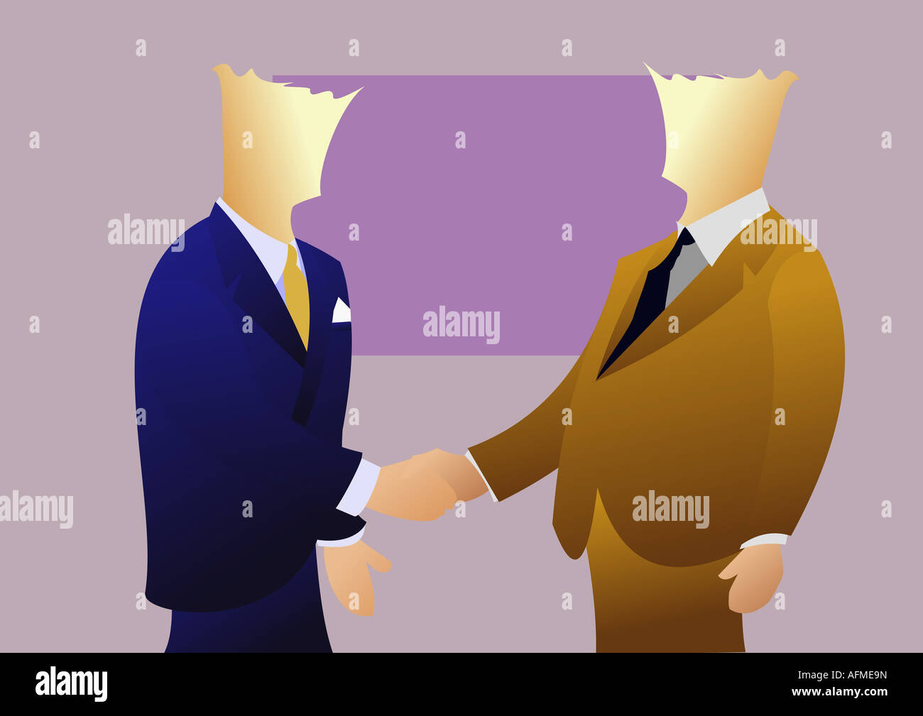 Side profile of two businessmen shaking hands Stock Photo - Alamy
