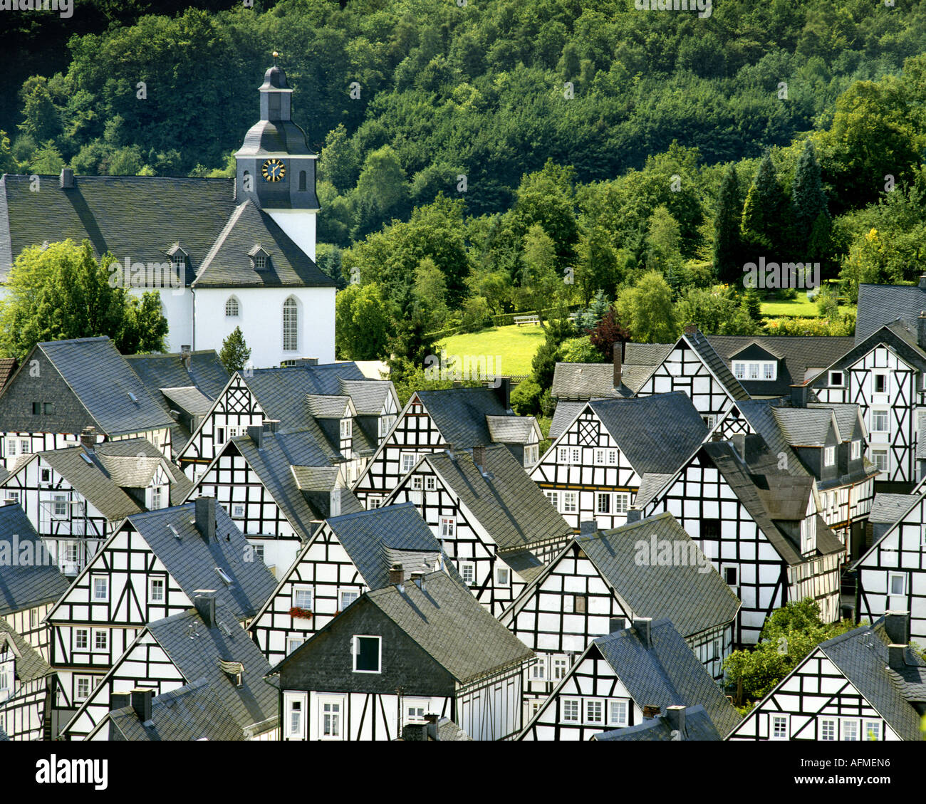 DE - NORTH-RHINE-WESTPHALIA: Picturesque village of Freudenberg Stock Photo