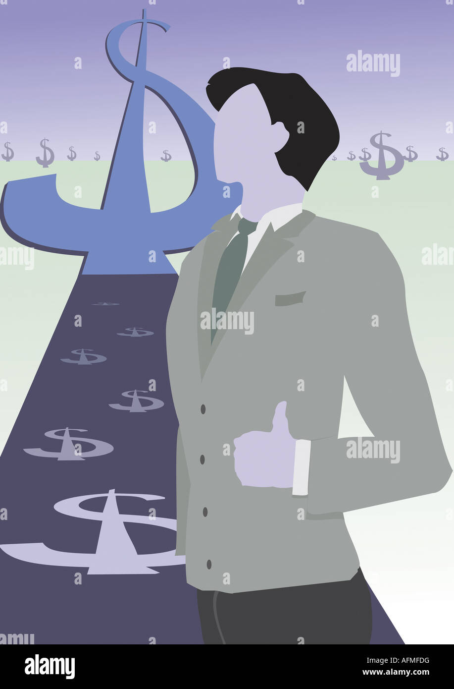 Close up of a businessman with dollar signs Stock Photo - Alamy