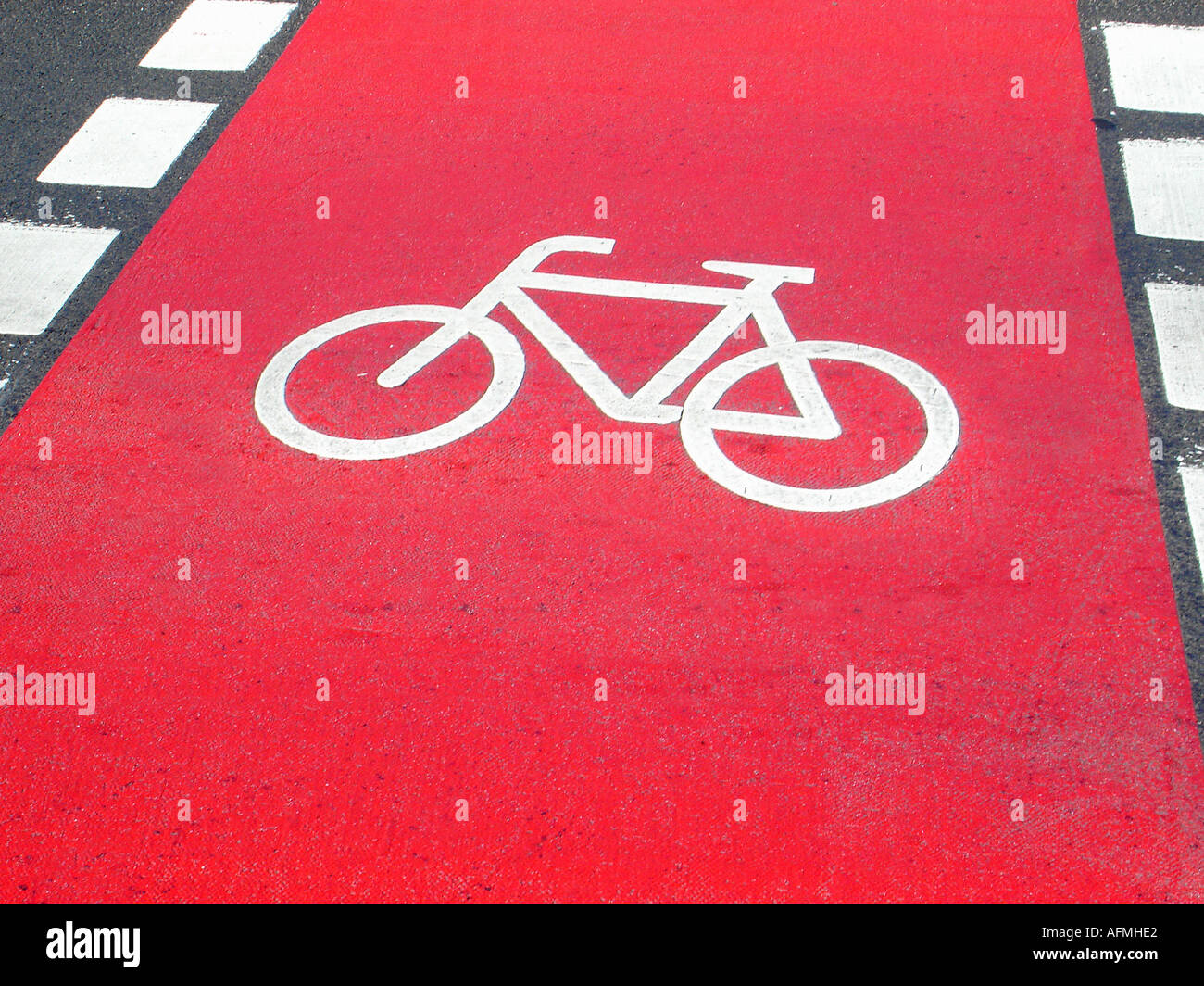 Track for bicycles Fahrradweg Stock Photo