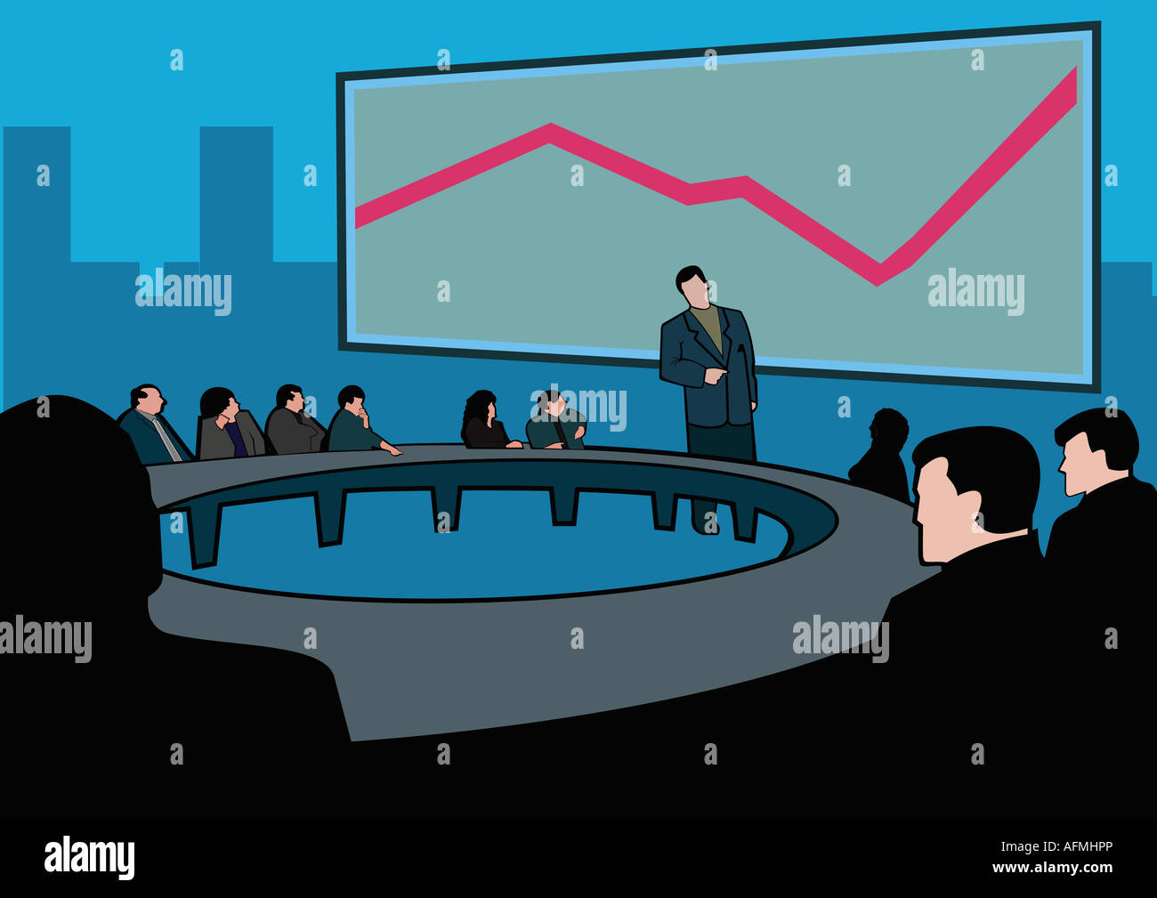Businessman giving a presentation at a conference Stock Photo - Alamy