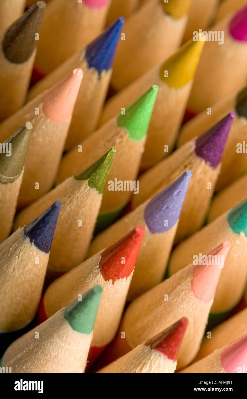 Colour pencil tips Stock Photo Alamy
