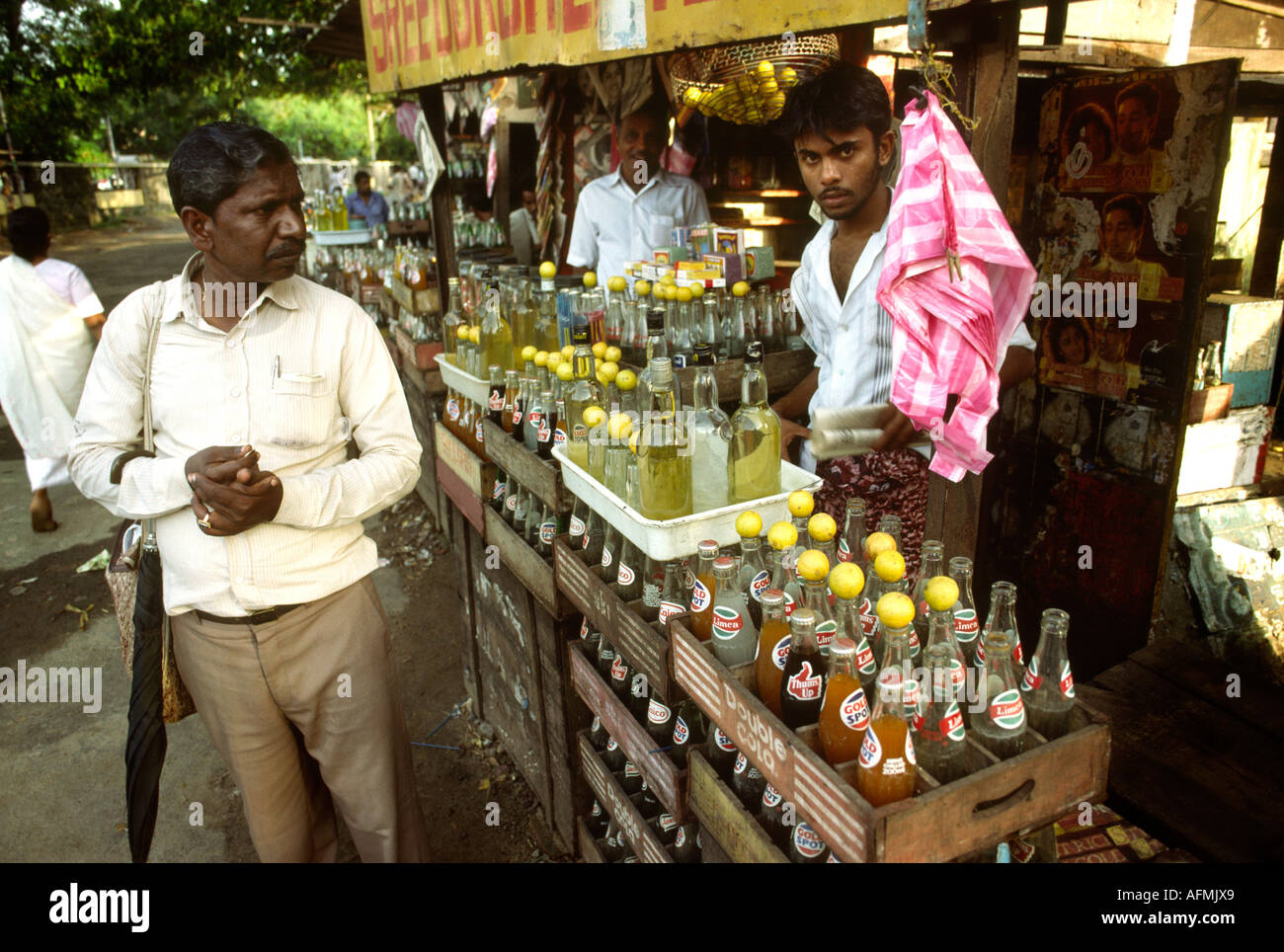 India Kerala Cochin Indian brand soft drinks stall Stock Photo 7988776