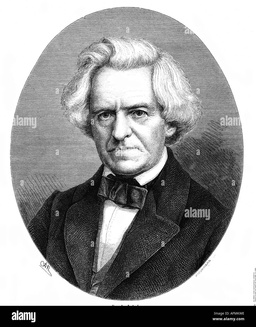 Hase, Karl August von, 25.8.1800 - 3.1.1890, German theologian & church historian, portrait, engraving by Adolf Neumann (1825 - 1884), protestant, professor, 19th century, , Stock Photo