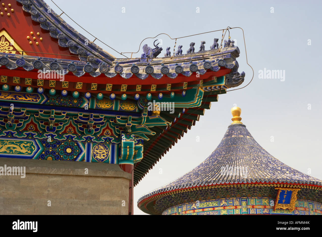 Temple of Heaven Park (Tiantan Gongyuan) Imperial Vault of Heaven, Beijing China. Stock Photo