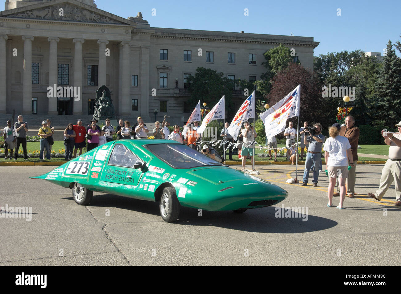 Alternate energy solar powered vehicle North American race 2005 in Winnipeg Manitoba Canada Stock Photo