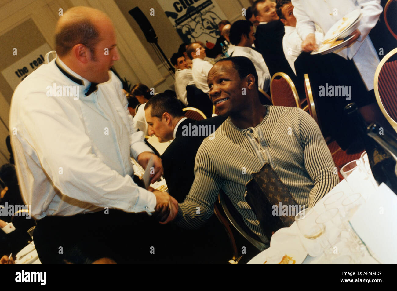 Chris Eubank at The Real Fightclub Participants of the high adrenaline contact sport of white collar boxing Stock Photo