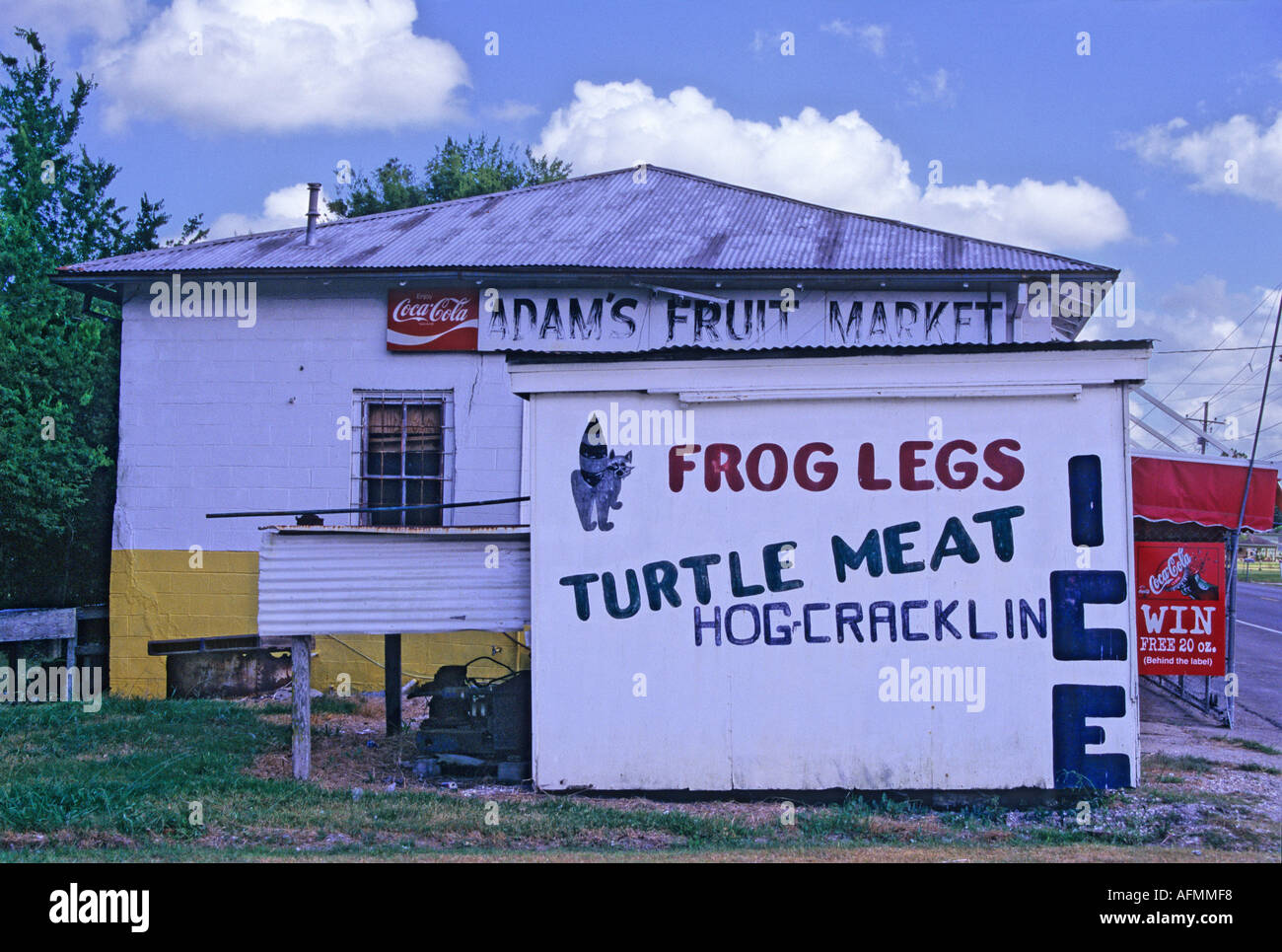 'Frog, hog, and turtle meat stand near Houma, ^Louisiana' Stock Photo