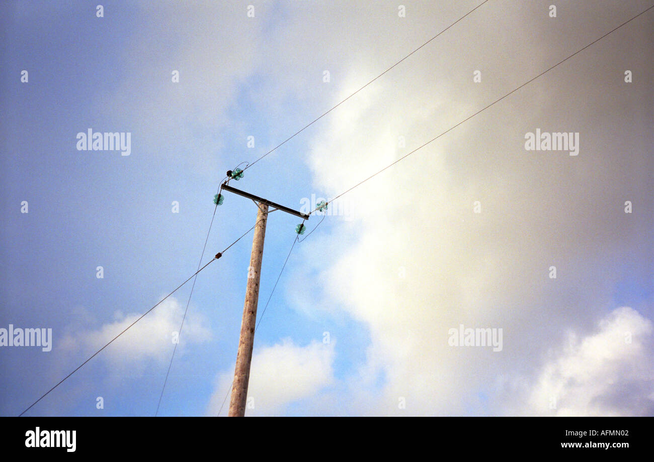 "Power line, Devon" Stock Photo