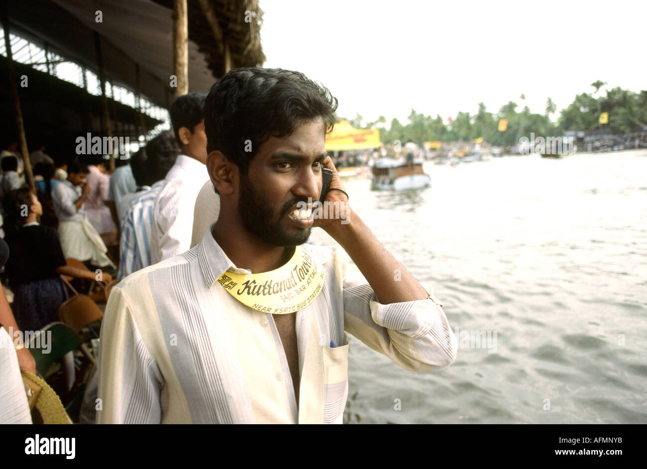 India Kerala Alleppey sport Nehru Cup Longboat Races people spectator ...