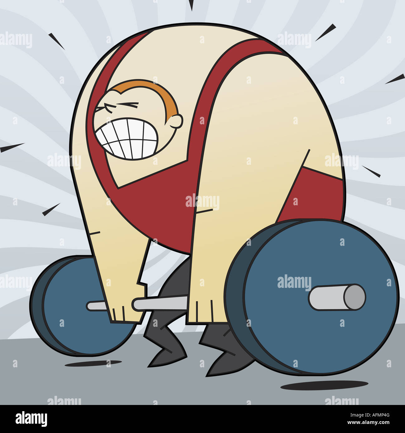 Overweight man weightlifting Stock Photo Alamy