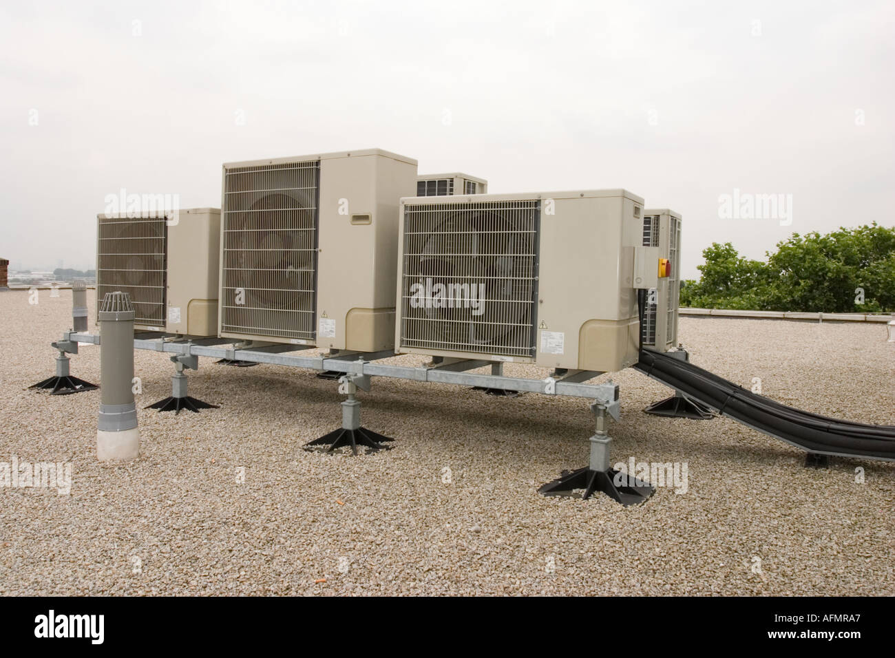 Air Conditioning Units on Roof of Building UK London Stock Photo - Alamy
