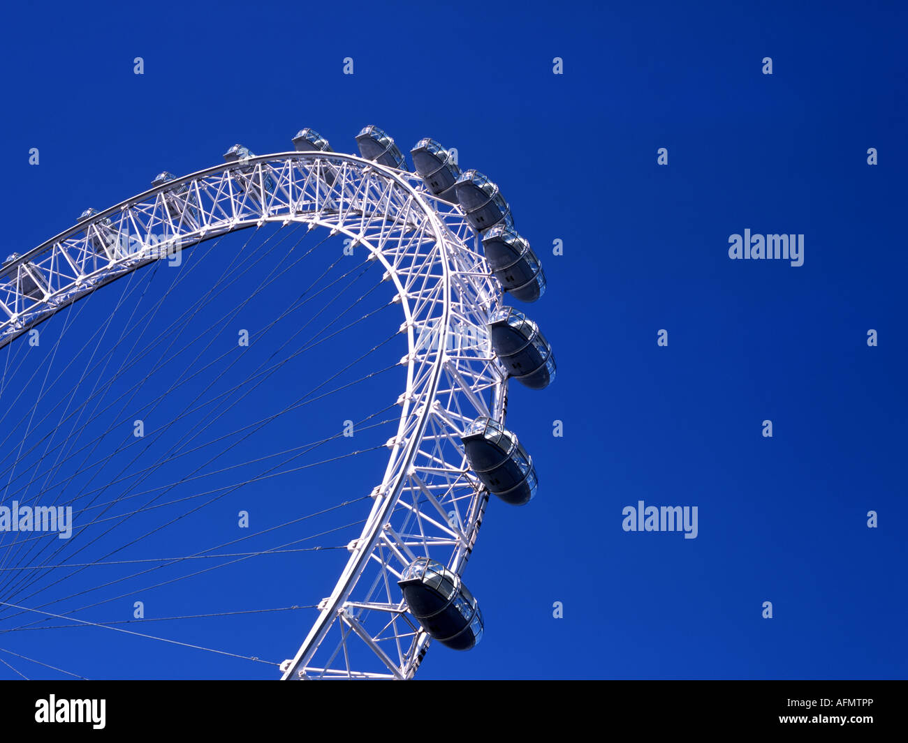 London Eye, Millennium Wheel, on South Bank of the River Thames Stock Photo