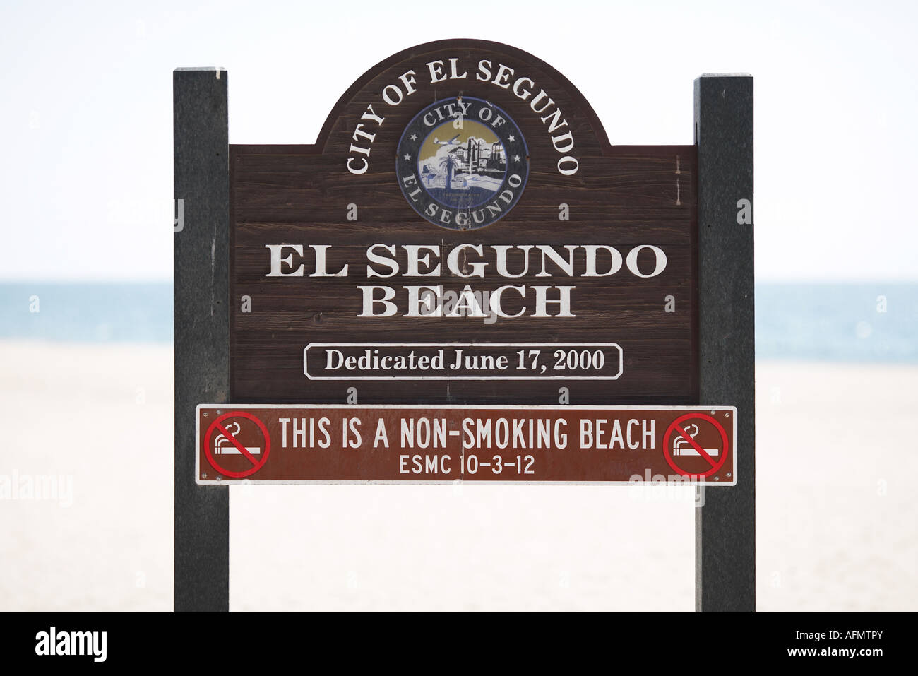El Segundo Beach Sign El Segundo, West Los Angeles, California, USA