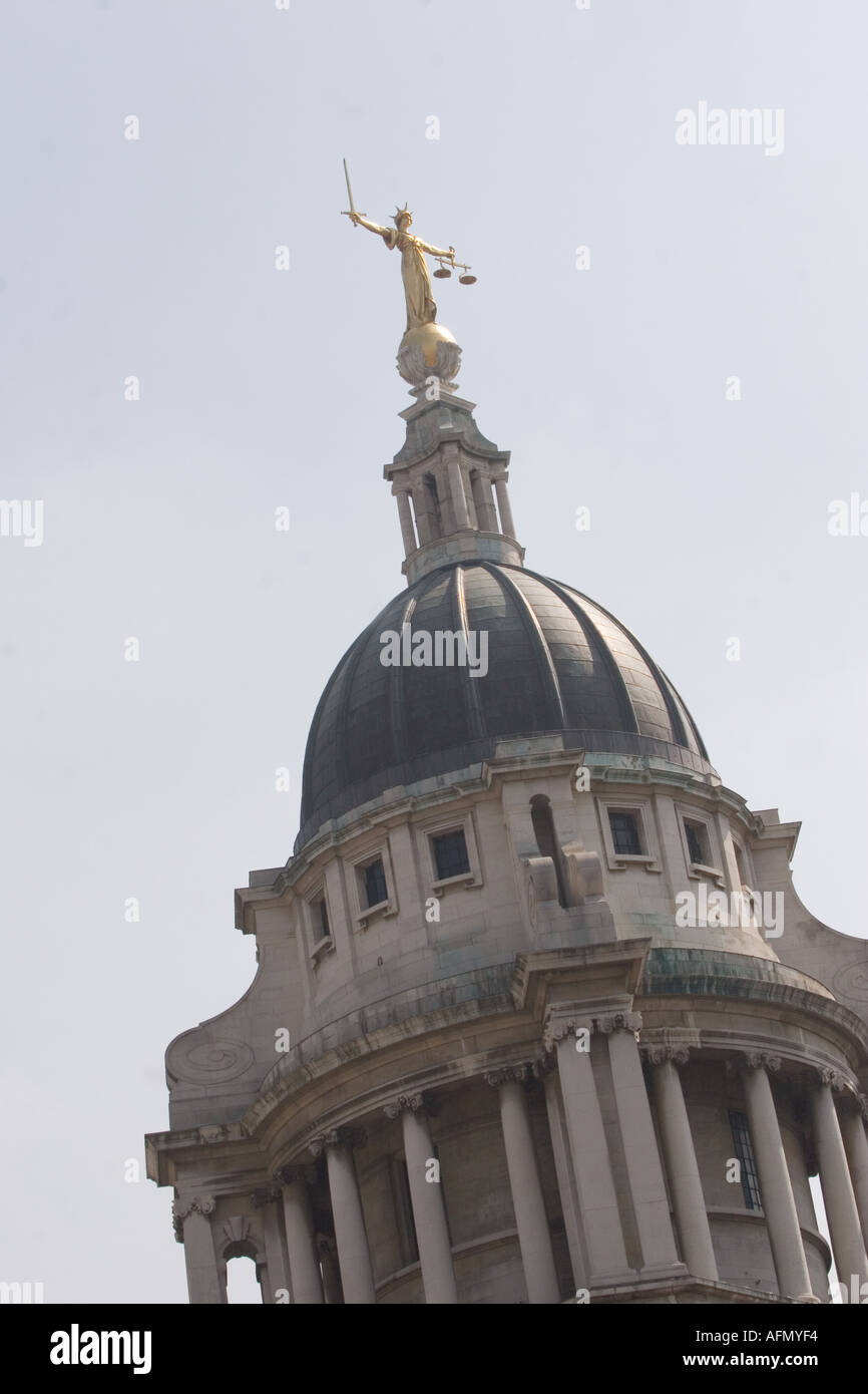 Statue of the Scales of Justice on the top of The Old Bailey Central