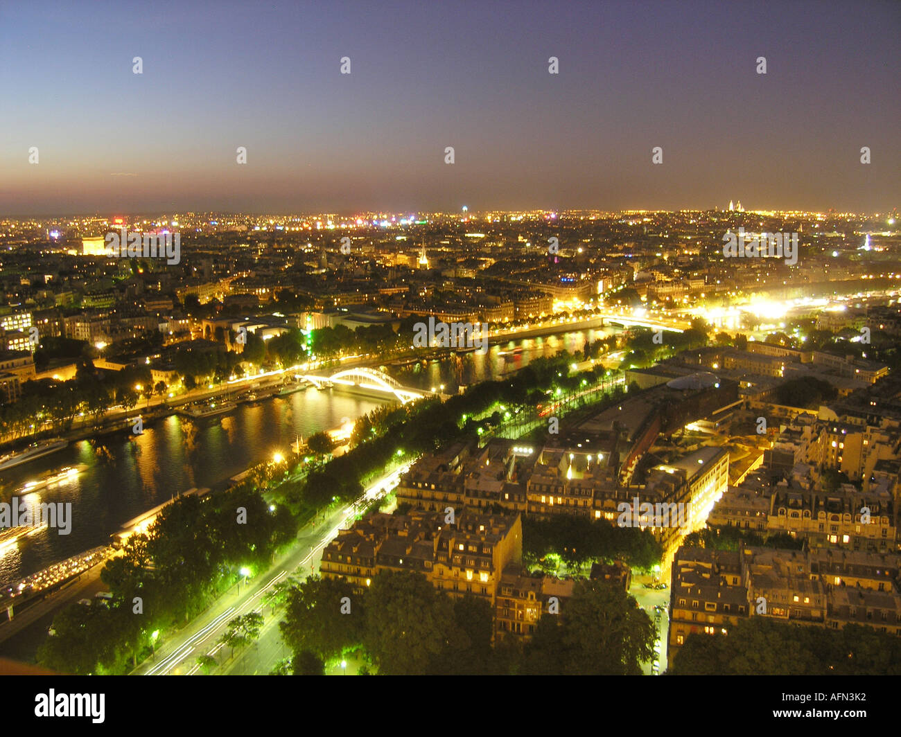 Evening view of Paris from Eiffel Tower France Stock Photo - Alamy