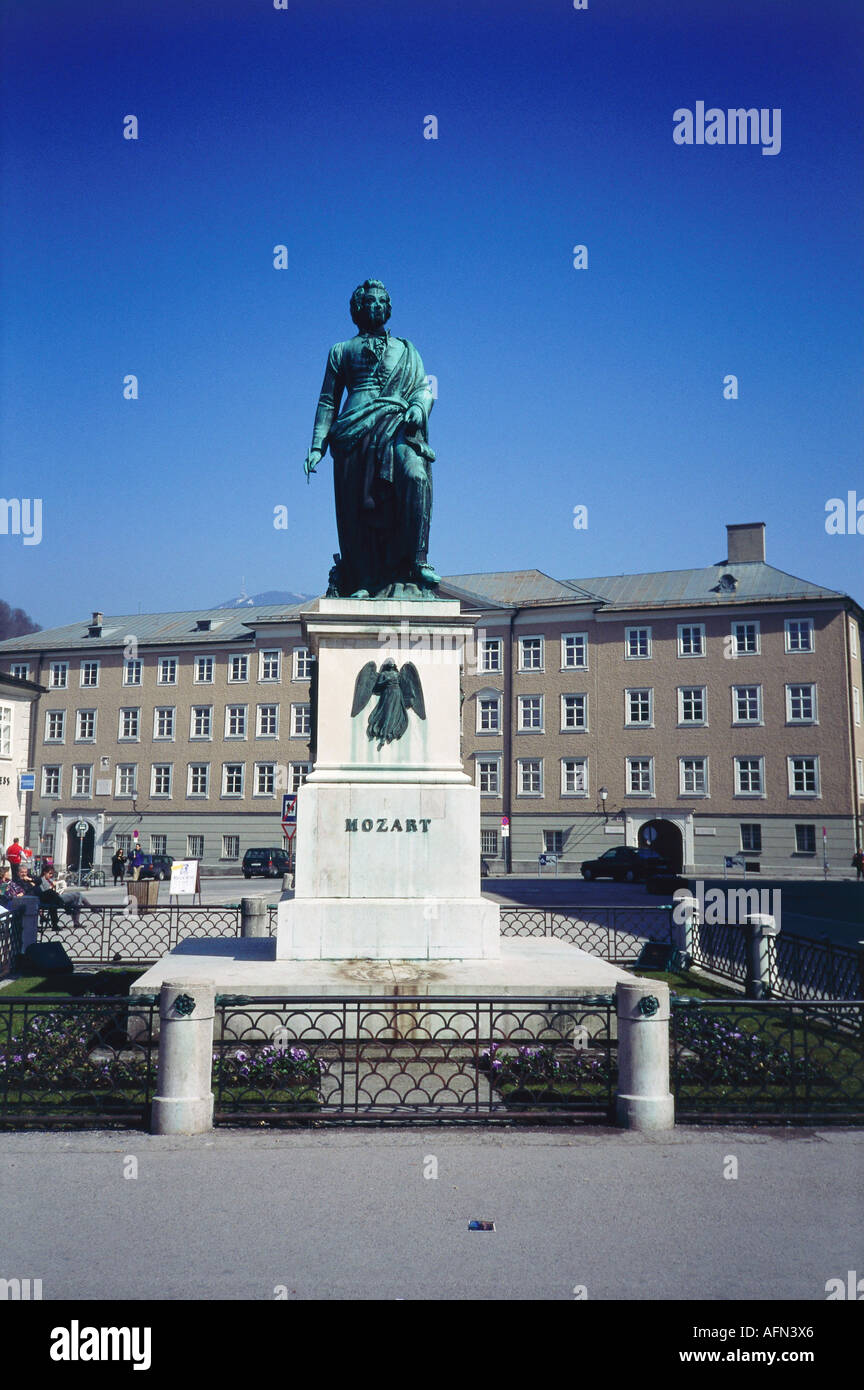 Mozart, Wolfgang Amadeus, 27.1.1756 - 5.12.1791, Austrian composer, monument, Salzburg, Austria, Stock Photo