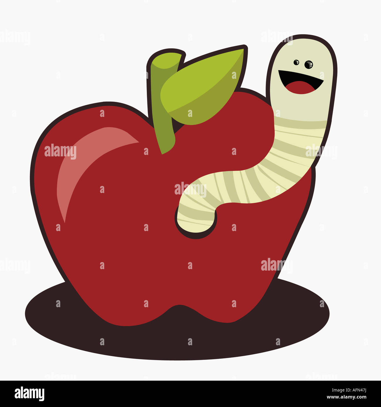 Worm in an apple Stock Photo Alamy