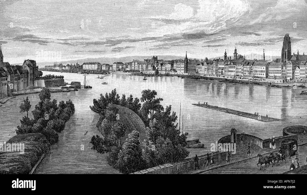 Frankfurt river main Black and White Stock Photos & Images - Alamy