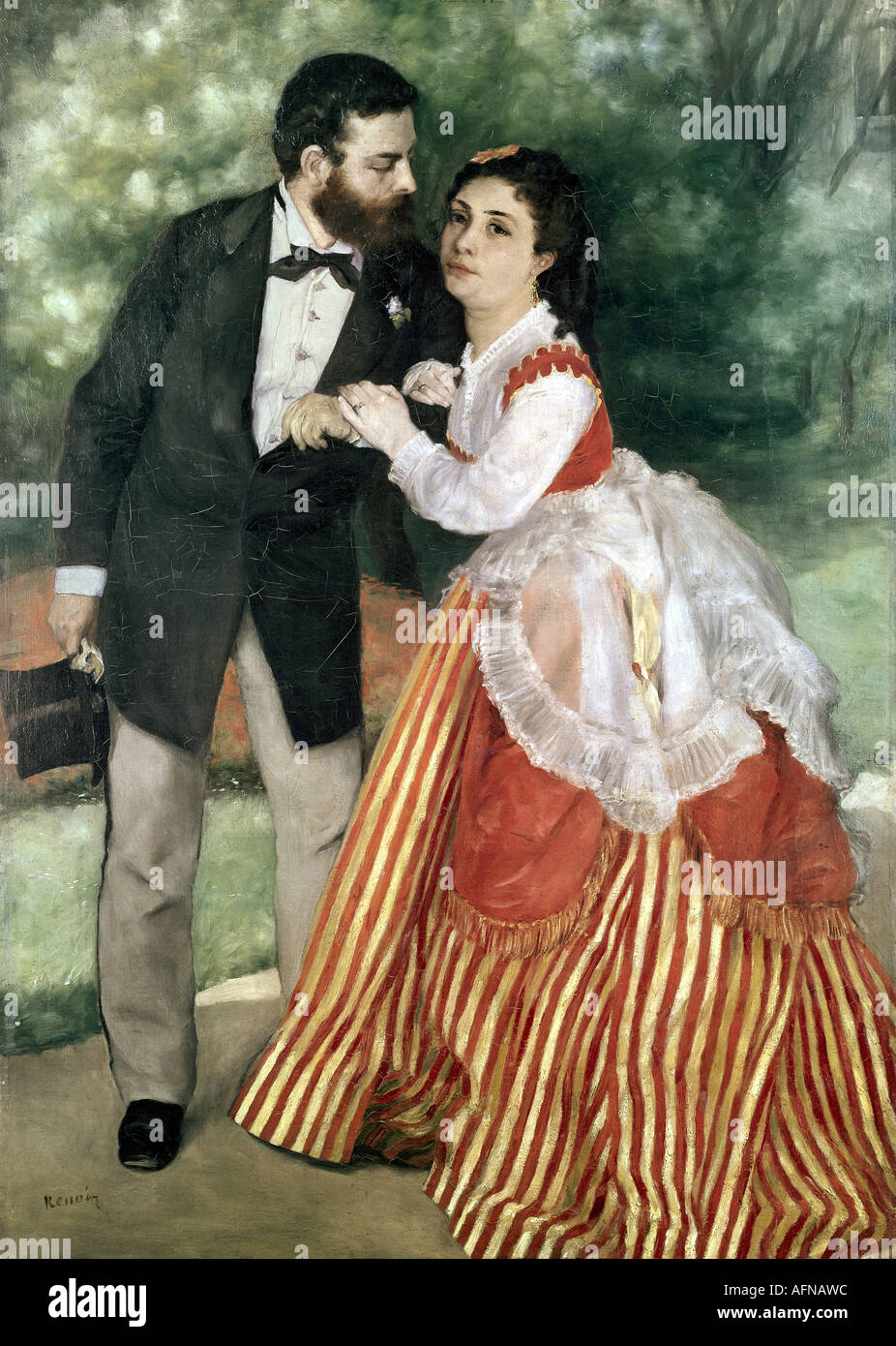 'fine arts, Renoir, Auguste (25.2.1841 - 3.12.1919), painting 'The Sisley Family', 1868, oil on canvas, Wallraf-Richartz-Museu Stock Photo