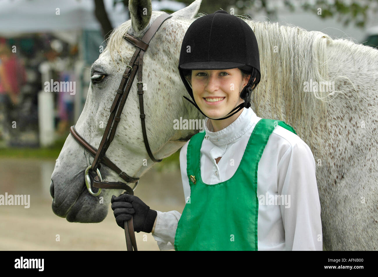 Portrait of a female contestant at an Equestrian event held at Kentucky