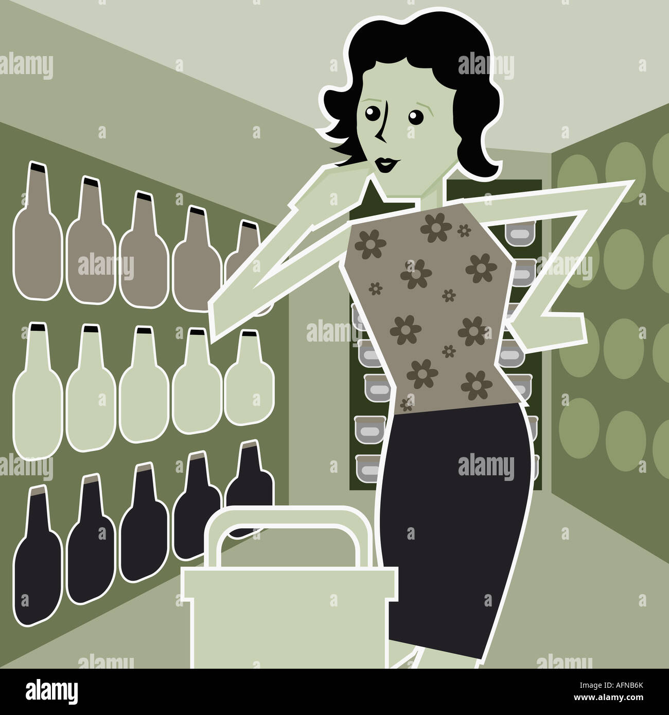 Young woman standing in a supermarket Stock Photo - Alamy