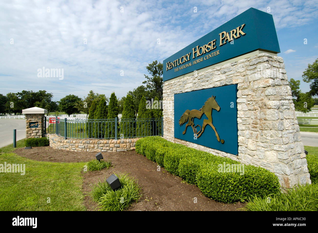 Entrance to the Kentucky Horse Park in Lexington KY the blue grass