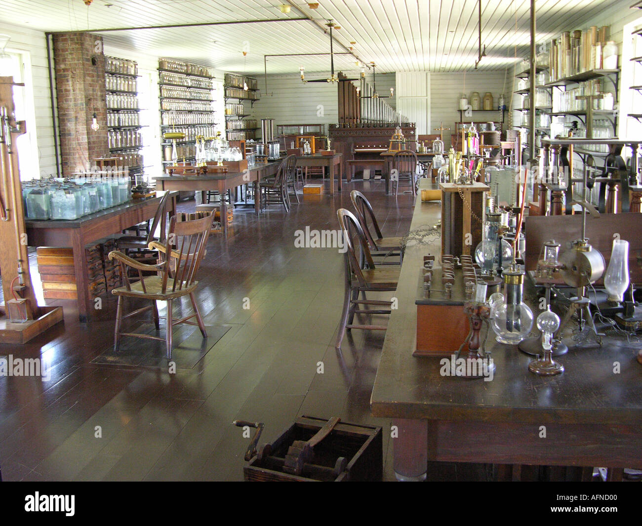 Thomas Edison s Menlo Park Office and Library at Historic Greenfield Village and Henry Ford Museum located at Dearborn Michigan Stock Photo