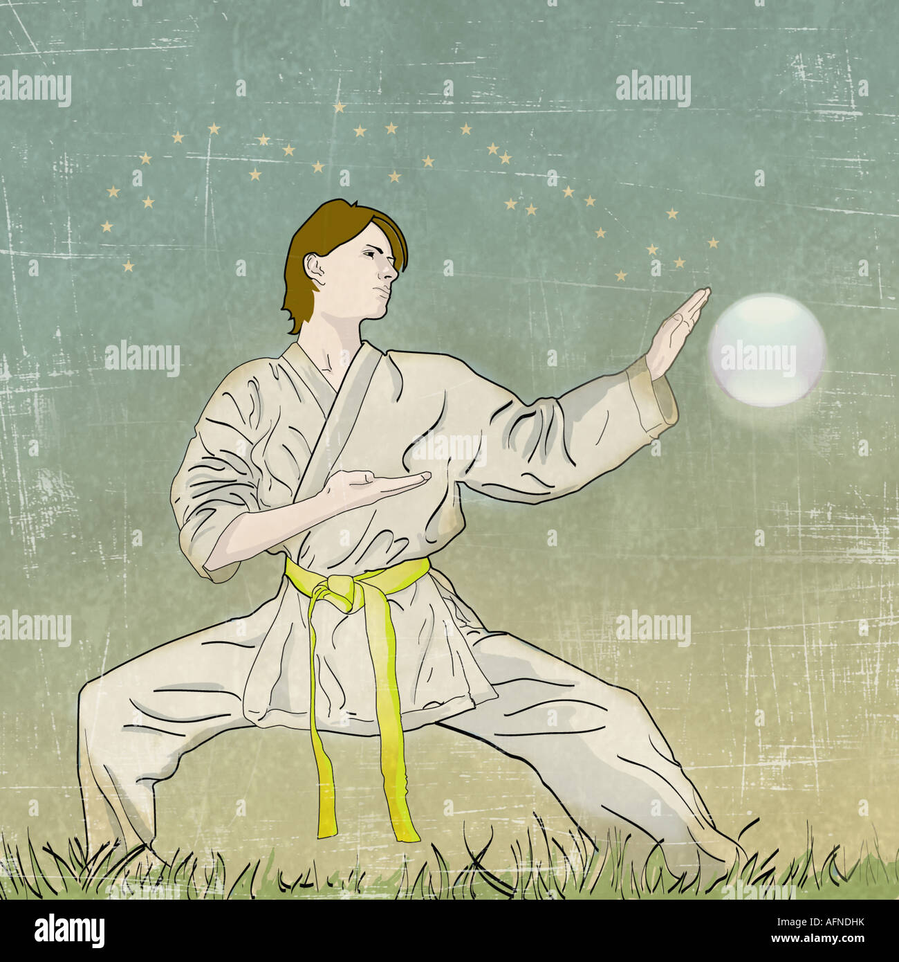 Man practicing martial arts Stock Photo - Alamy